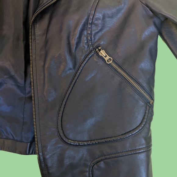 Blue Leather Jacket - Picture 4 of 4